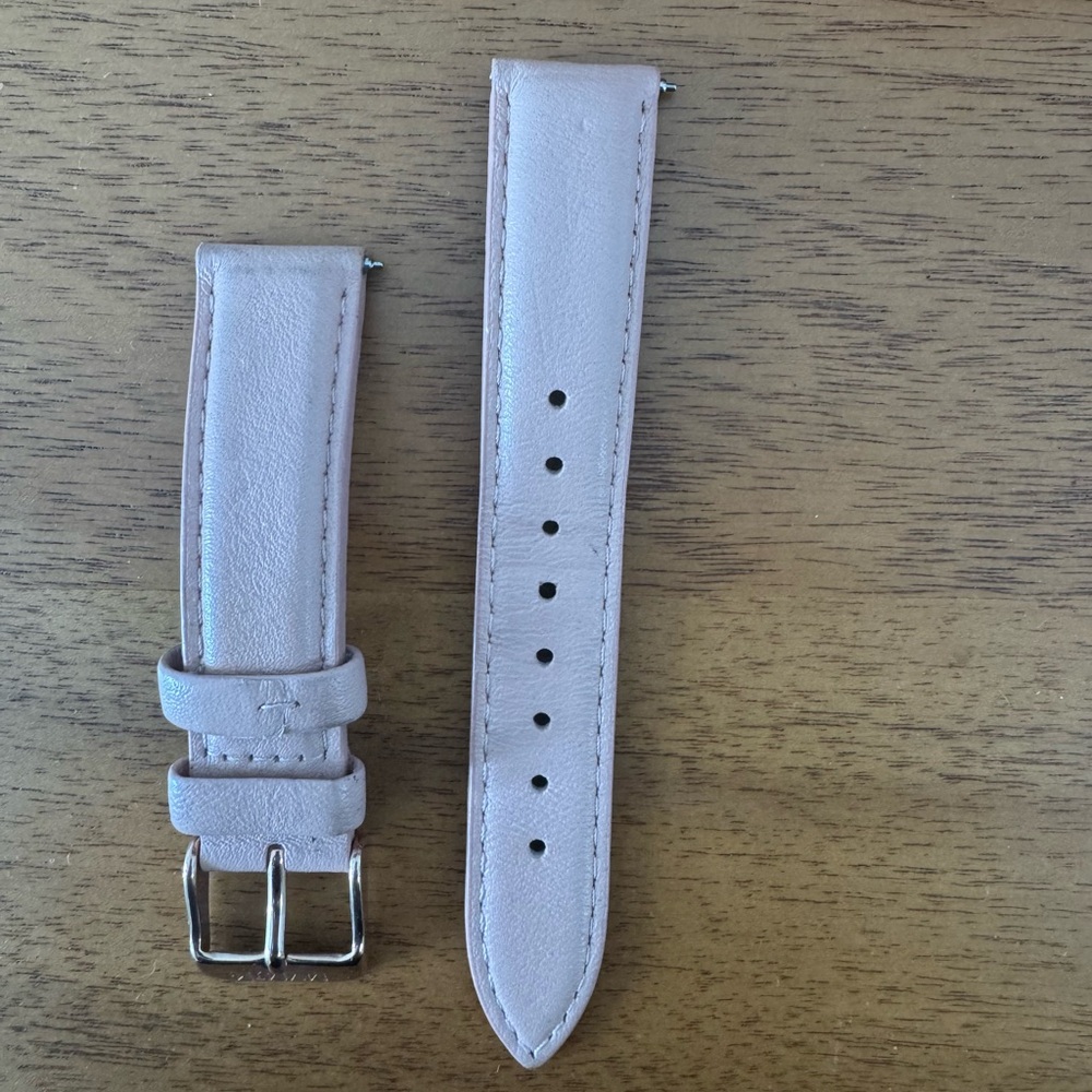 MVMT Cream Leather Watch Strap with Silver Buckle